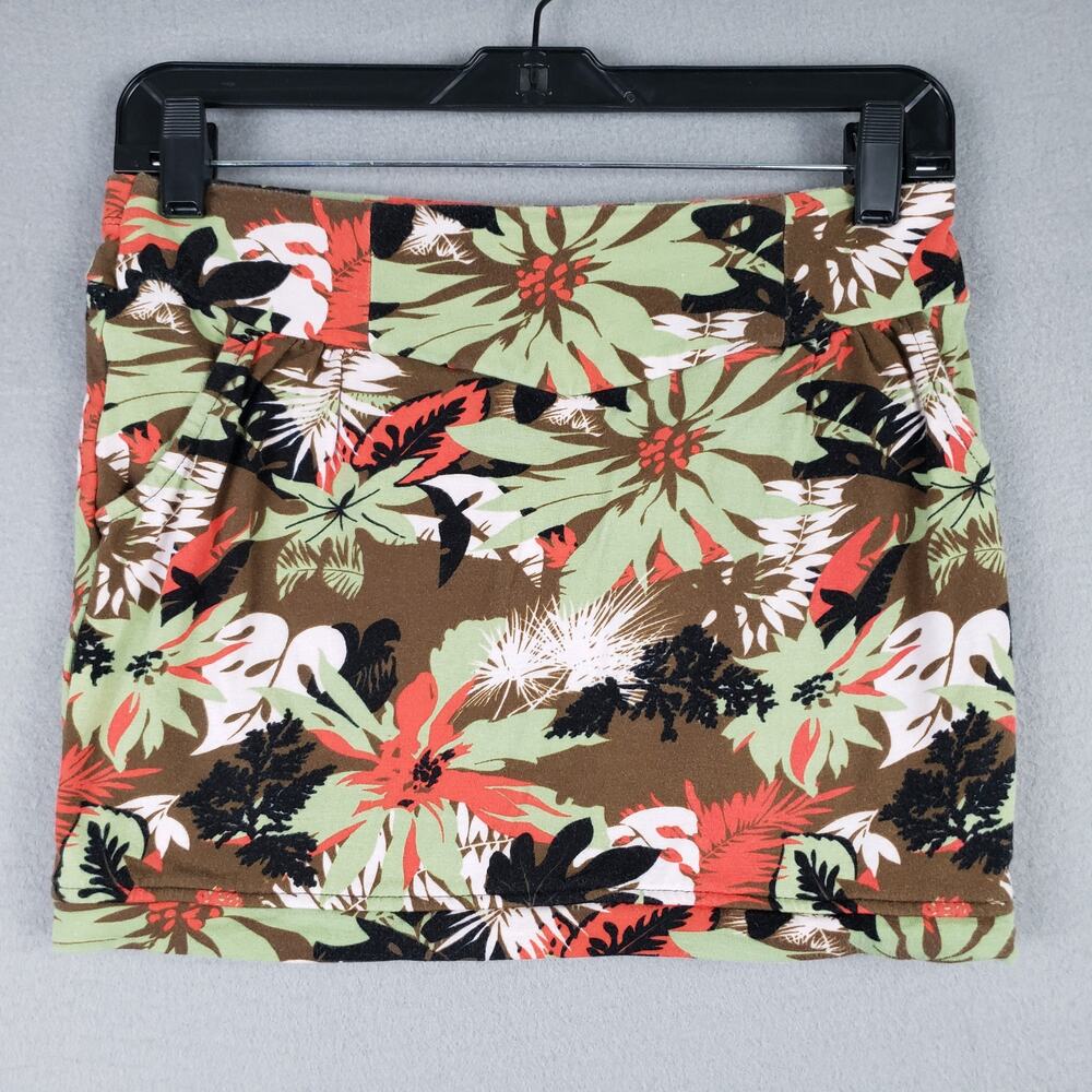 Vintage Lilly White Size M Micro Mini Skirt Dark‎ Tropical Indie Sleaze Vacation